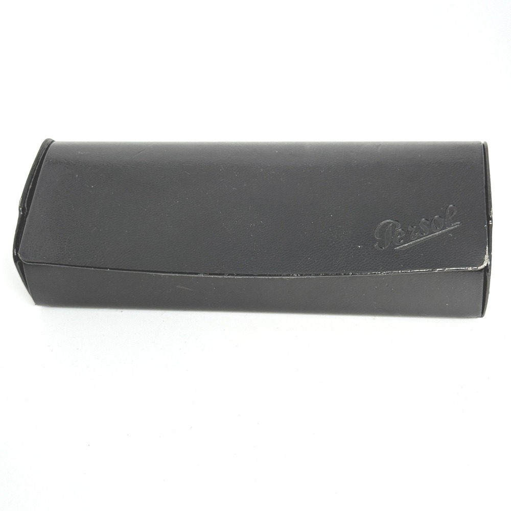 Persol Black Leather Sunglasses Case Hard Shell Foldable with Cleaning‎ Cloth 2